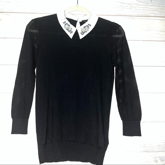 Ted Baker black sweater with rhinestones and beading